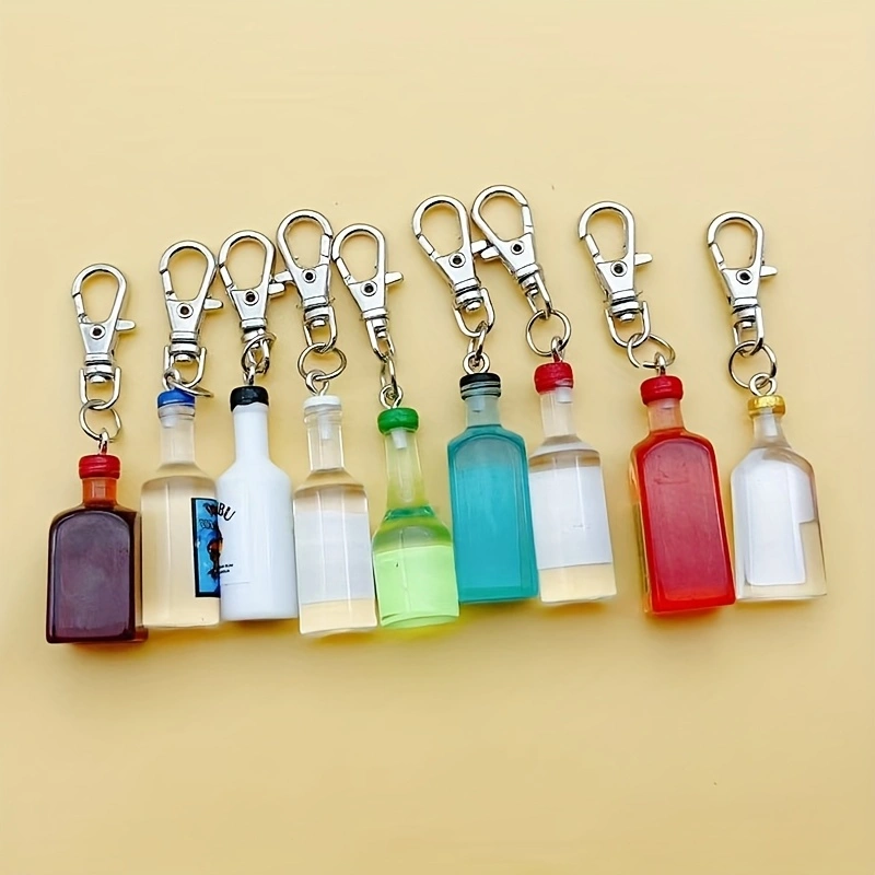 Beer & Wine Downtown - 9pcs Resin Beer Bottle Keychain -