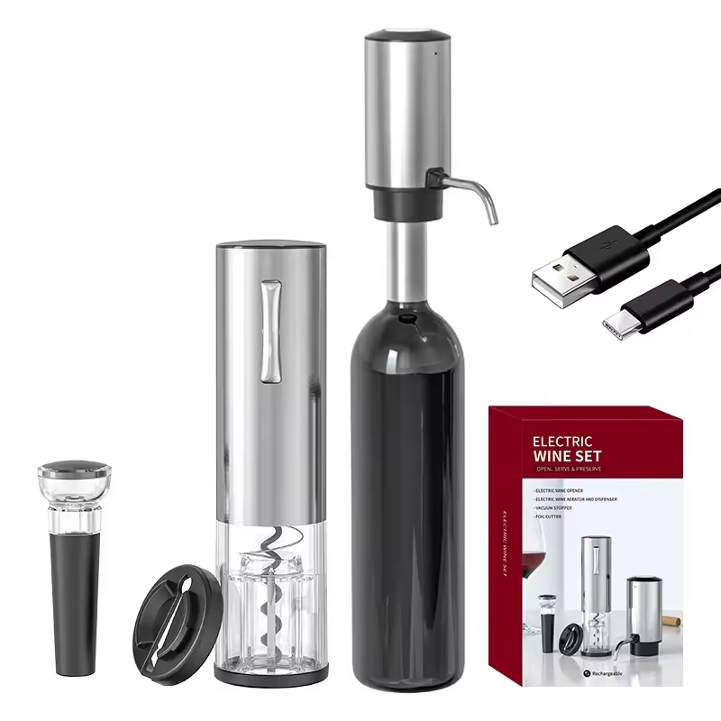 Wine Beer Opener - 2024 New Design 4-in-1 Lithium Rechargeable