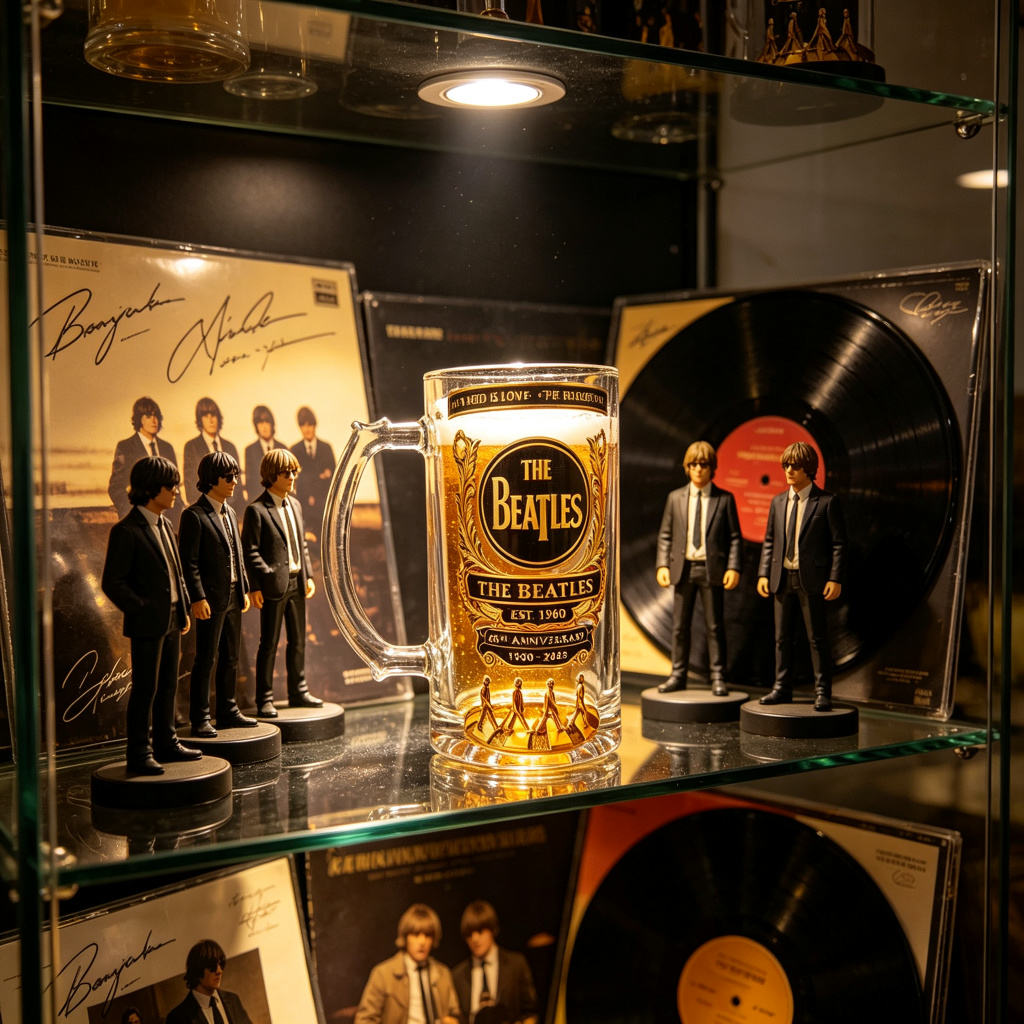 Beer Mug Handled - The Beatles 66th Anniversary Glass Beer