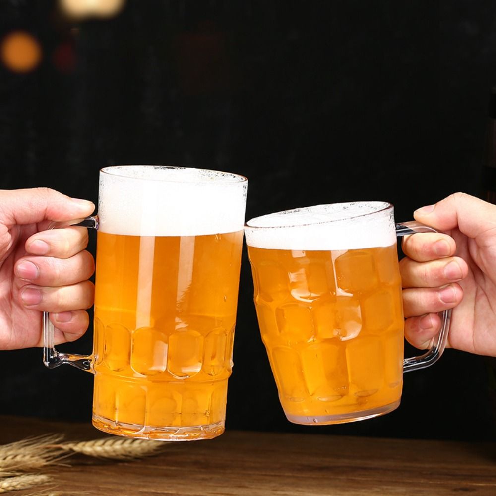 Beer Mug Handled - Creative Imitation Glass Plastic Beer Cup