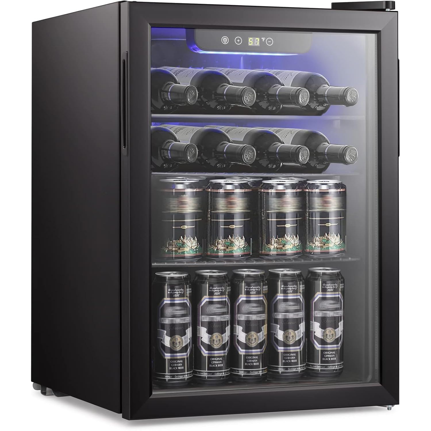 Wine Beer Fridge Small - 2.6cu.ft Wine Cooler/Cabinet Beverage Refrigerator, Small