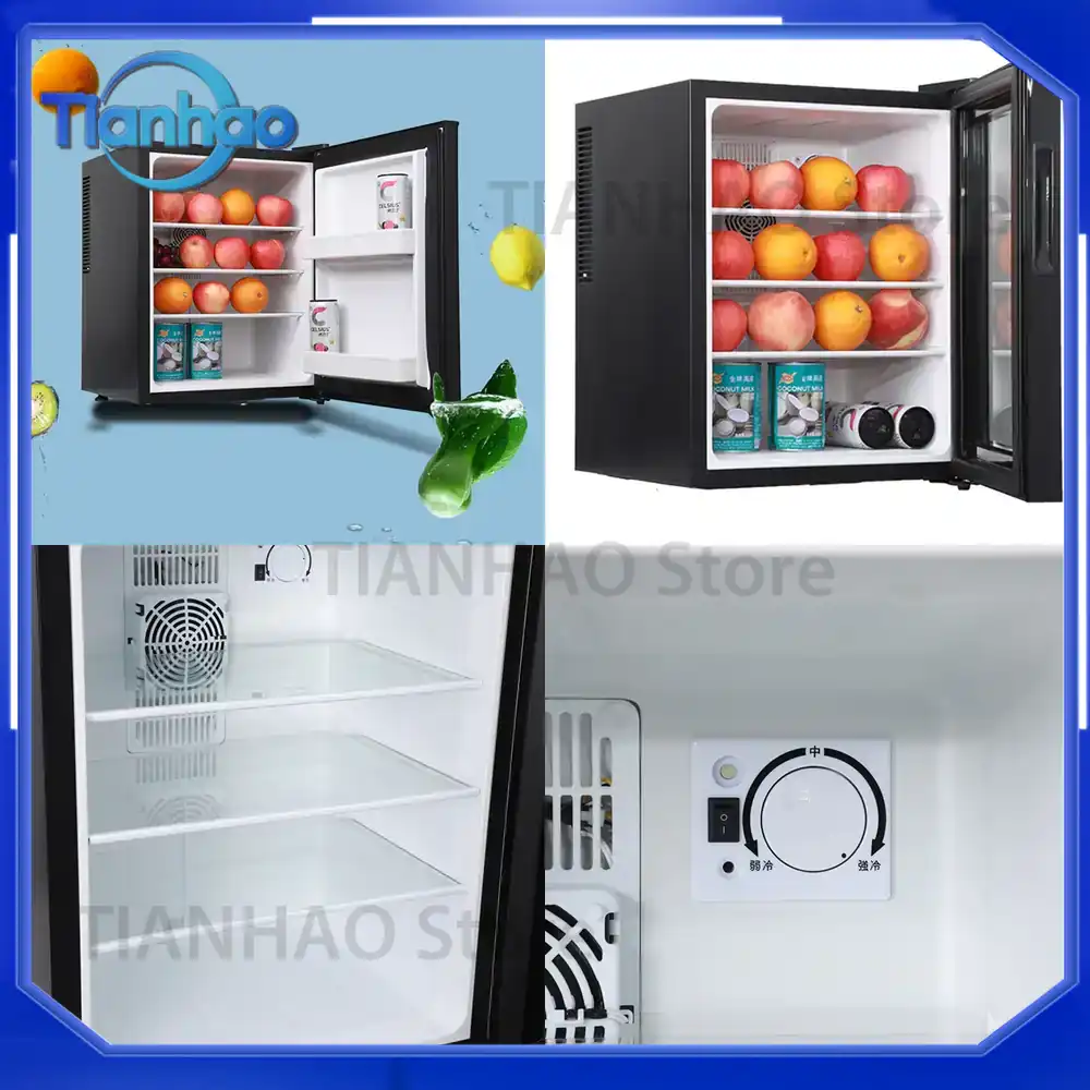 Wine Beer Fridge Small - Mini Fridge Cooler 40L Refrigerator Glass