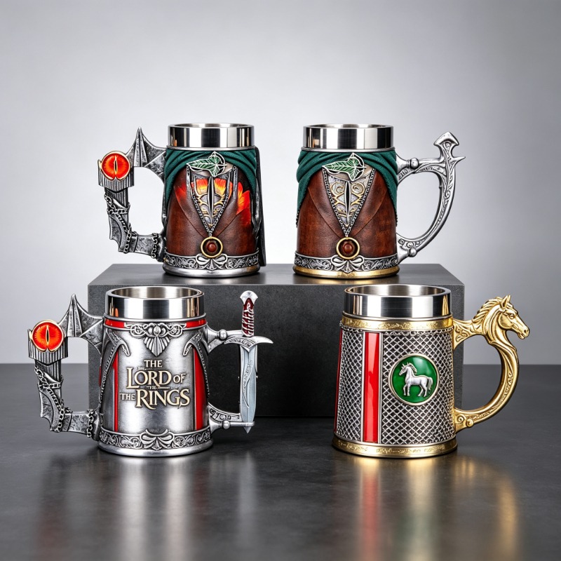 Beer Mug Handled - Retro Beer Mug Pirate Swordsman Coffee