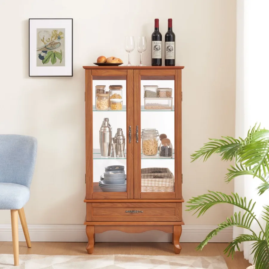 Wine & Beer Unlimited Spirits - Lighted Glass Cabinet Glass Wine Cabinet