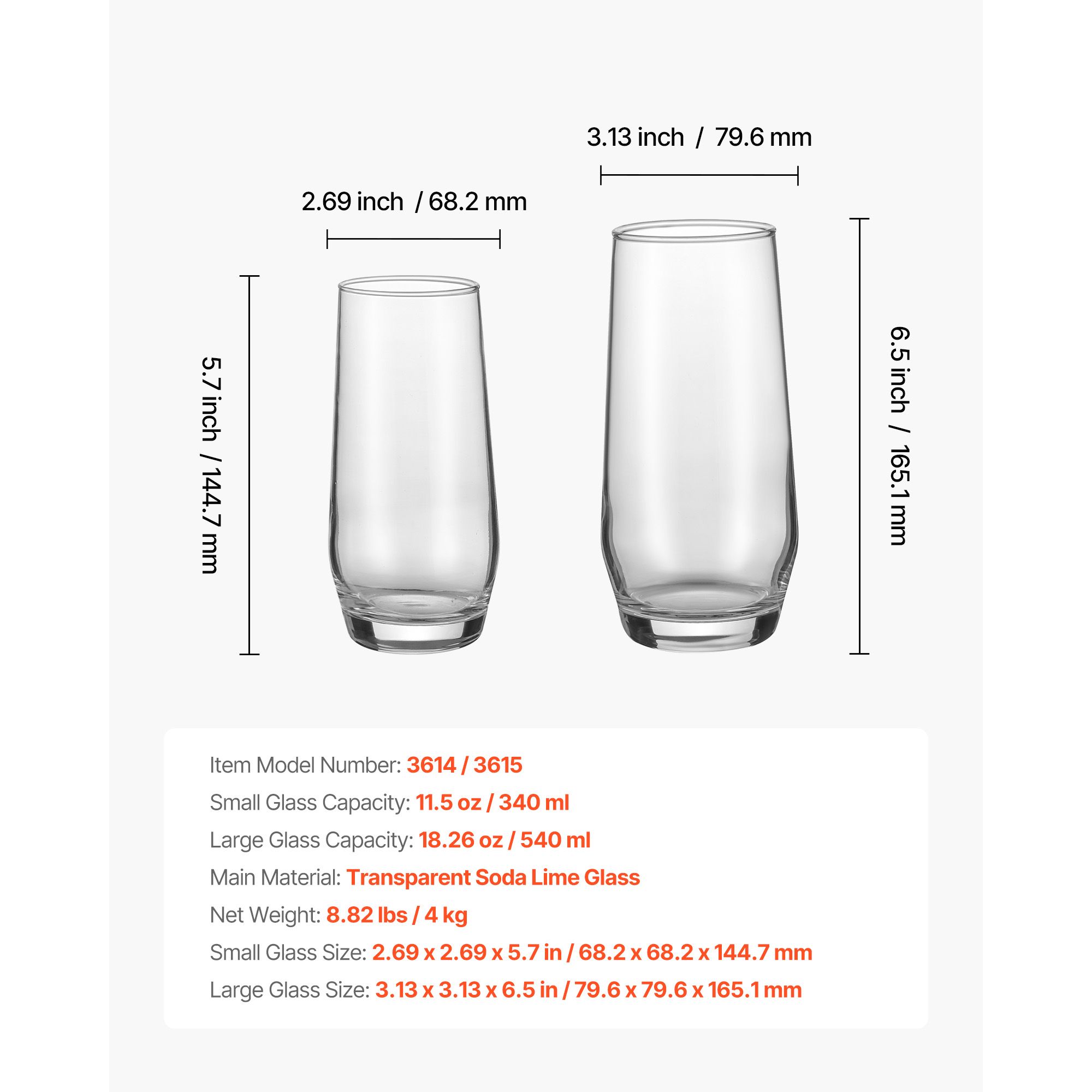 Wine Beer Mixed Drinks - Drinking Glasses Set, 16-Piece Crystal Glass