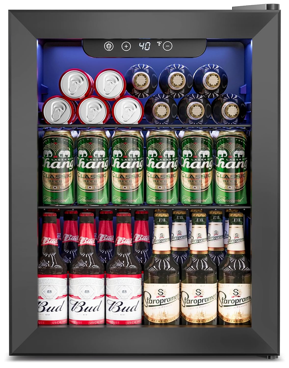 Wine Beer Fridge Small - 1.7 Cu.Ft Beverage Refrigerator Cooler -