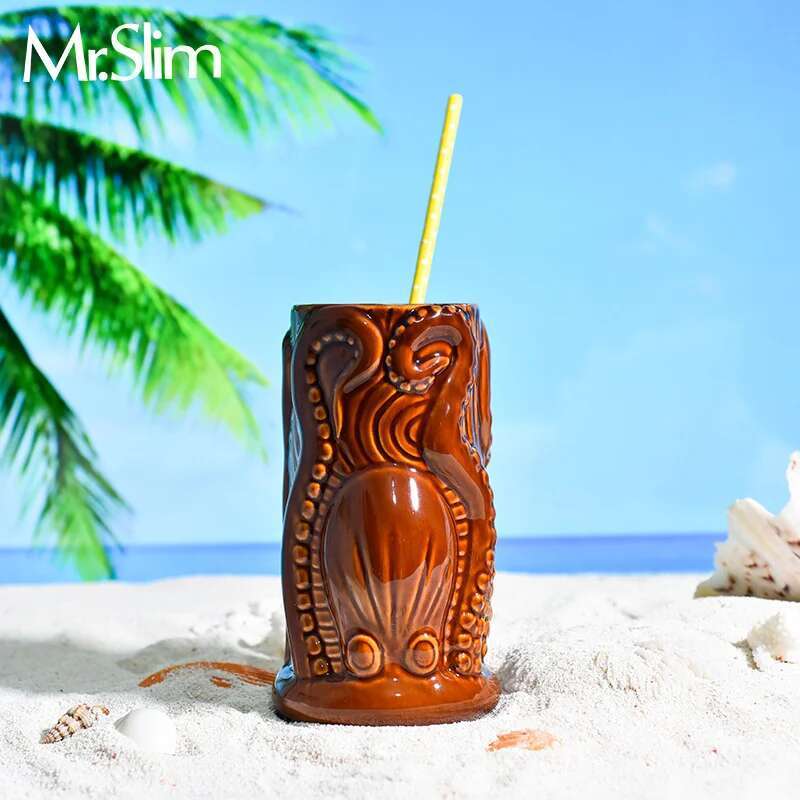 Wine Beer Mixed Drinks - TIKI Bar Cocktail Cup Hawaii Tropic