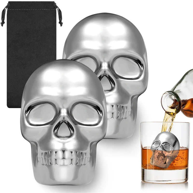 Reusable 2 Skeleton Head Whisk - Wine Beer Whiskey review and price