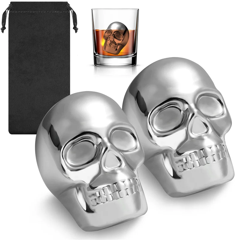 Reusable 2 Skeleton Head Whisk - Wine Beer Whiskey review and price