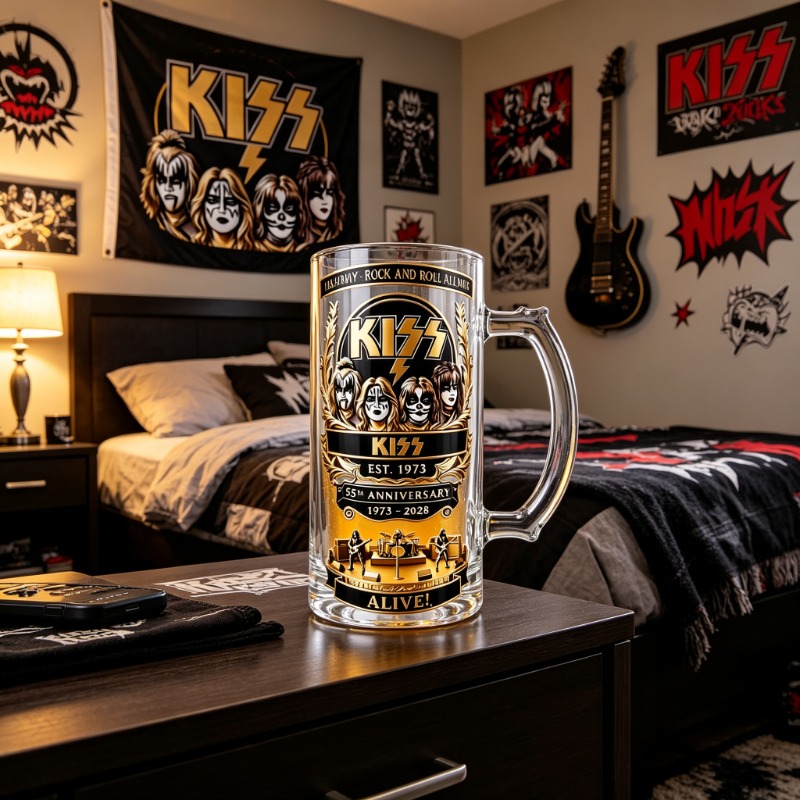 55th Anniversary KISS Rock Ban - Beer Mug Handled review and price