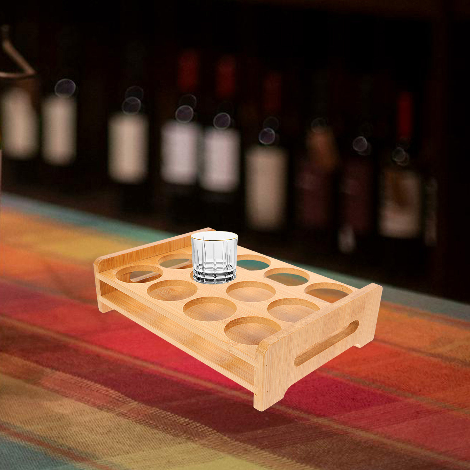 Bamboo Shot Glasses Holder Dis - Wine Beer Whiskey review and price