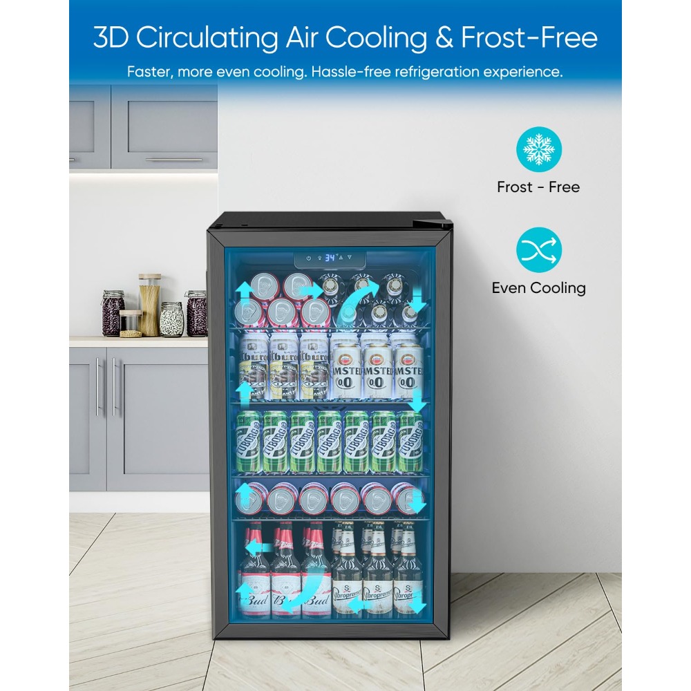 3.2 Cu.Ft Mini Beverage Refrig - Wine Beer Fridge Small review and price