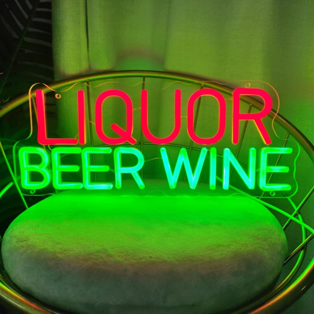 Liquor Beer Wine LED Neon Sign - Wine Beer Whiskey Year review and price