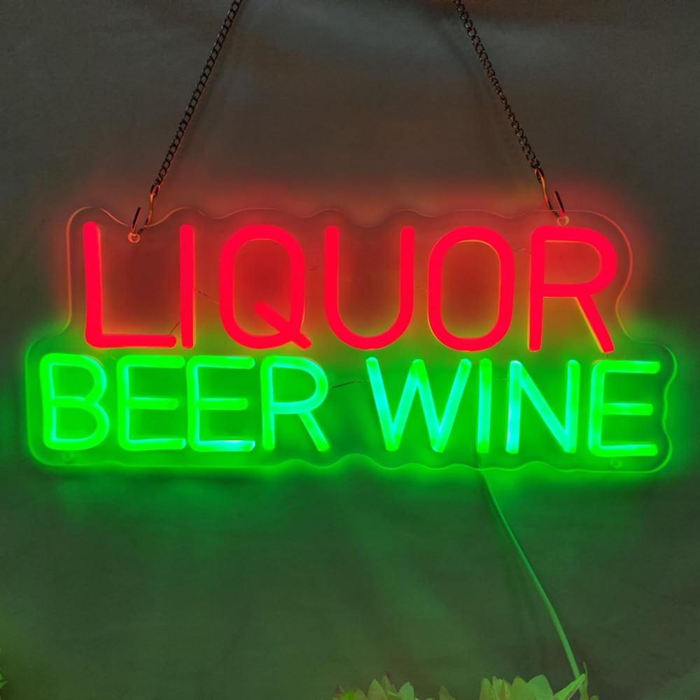 Liquor Beer Wine LED Neon Sign - Wine Beer Whiskey Year review and price