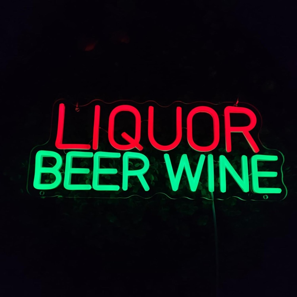 Liquor Beer Wine LED Neon Sign - Wine Beer Whiskey Year review and price