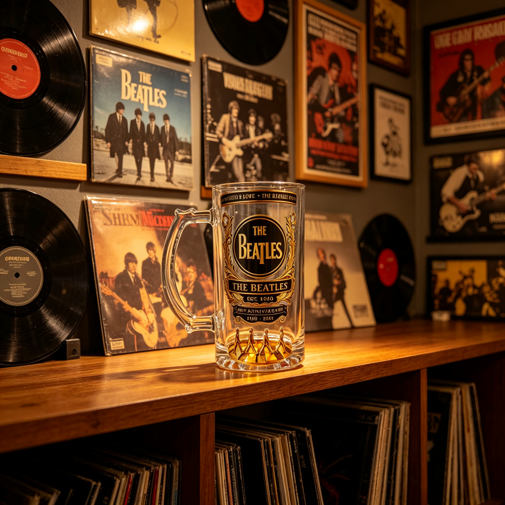 The Beatles 66th Anniversary G - Beer Mug Handled review and price