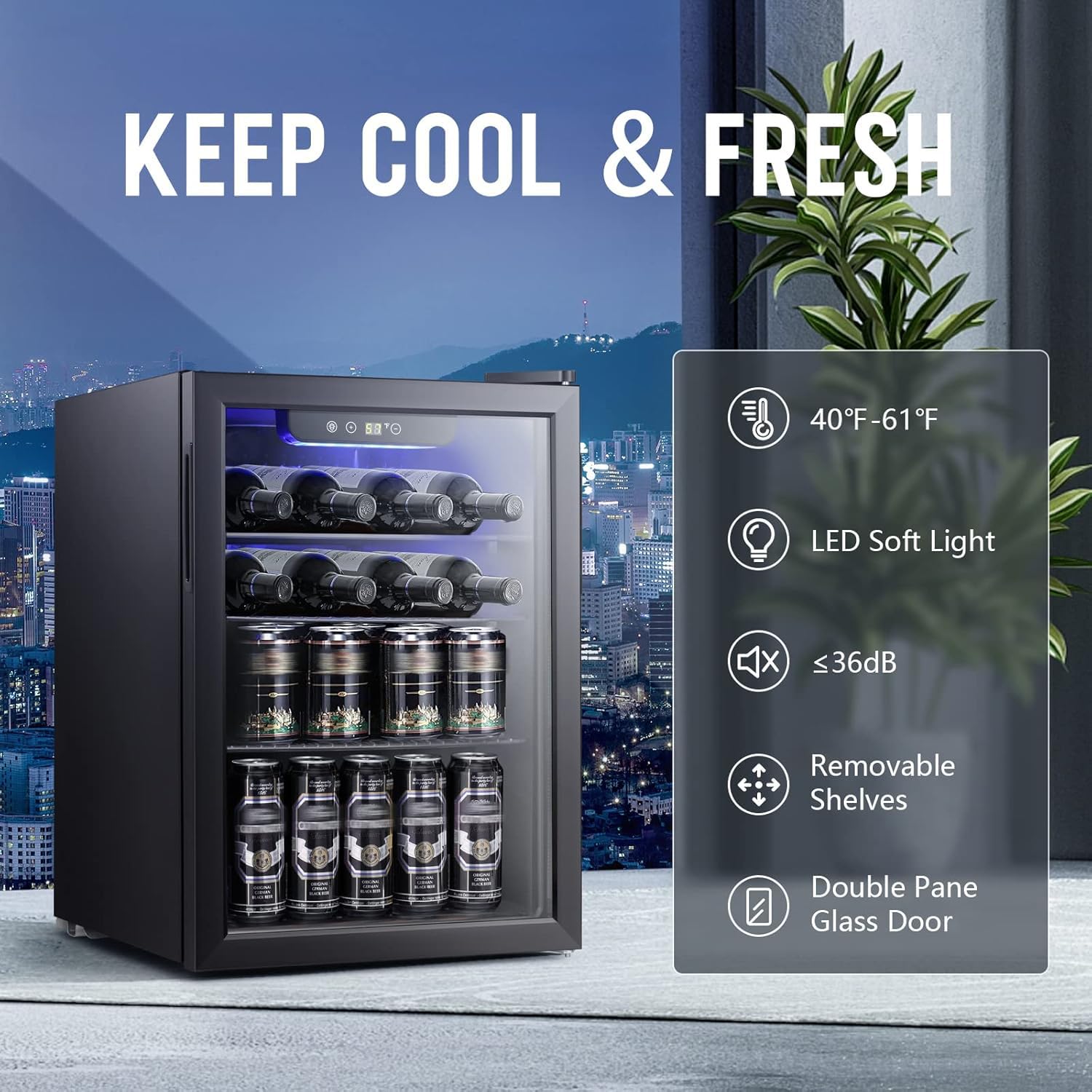 2.6cu.ft Wine Cooler/Cabinet B - Wine Beer Fridge Small review and price