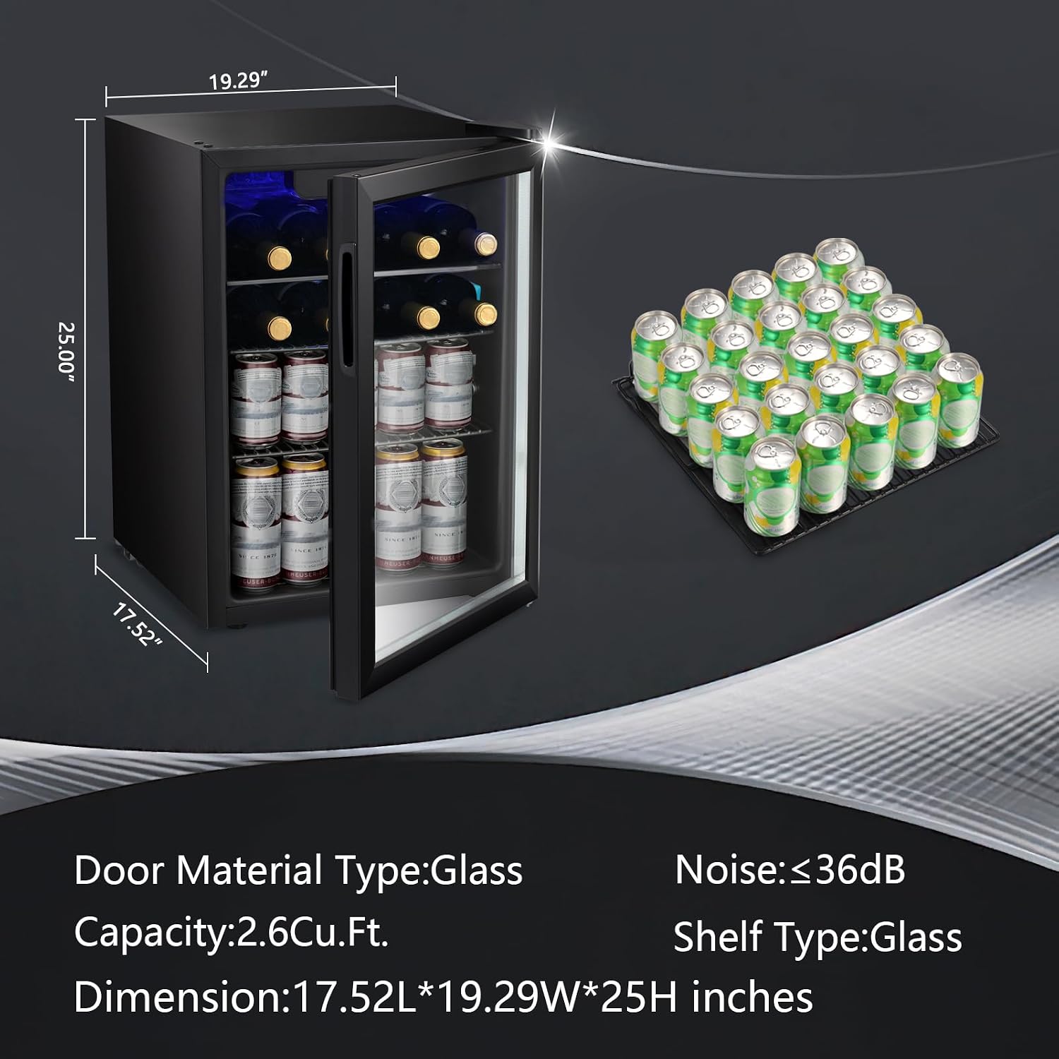 2.6cu.ft Wine Cooler/Cabinet B - Wine Beer Fridge Small review and price