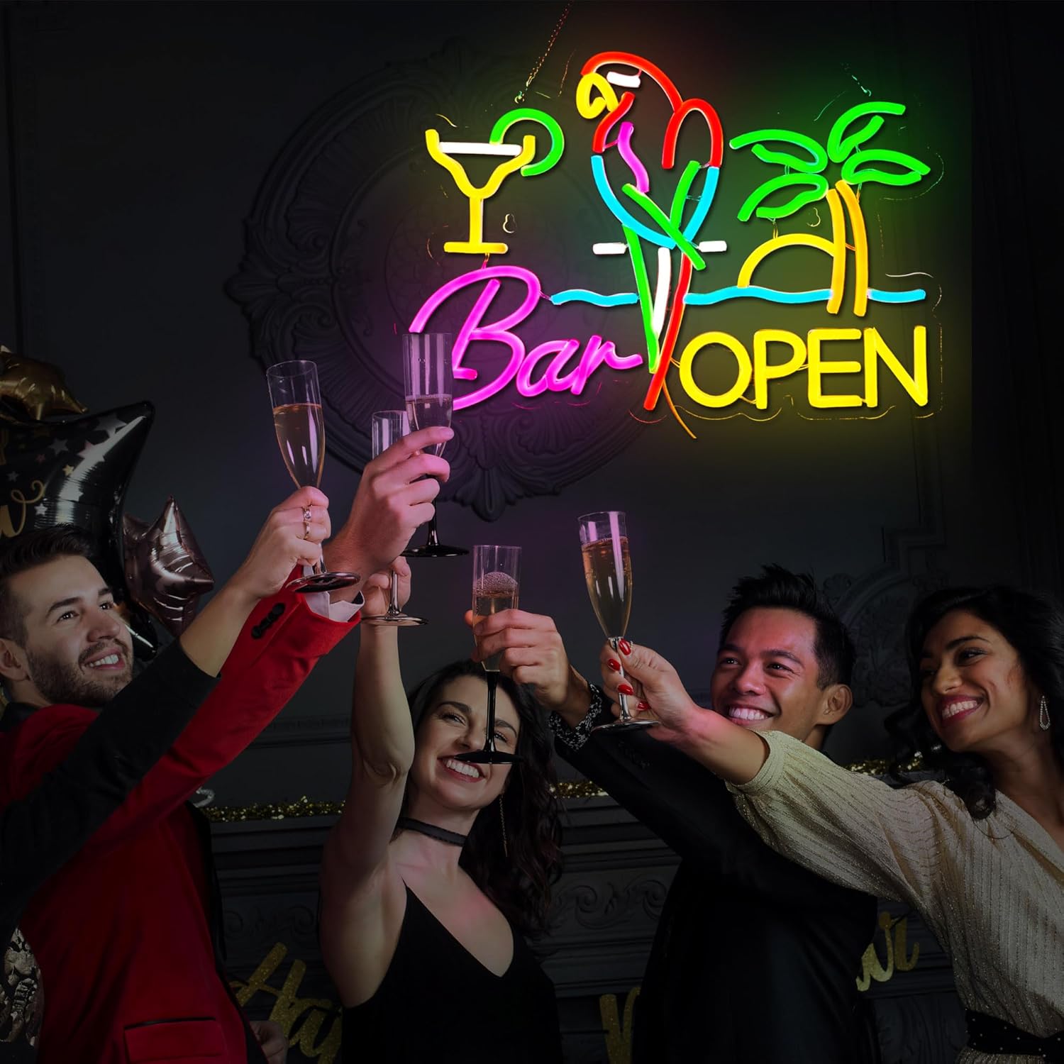 Bar Open Neon Sign Business Ar - Beer & Wine Downtown review and price