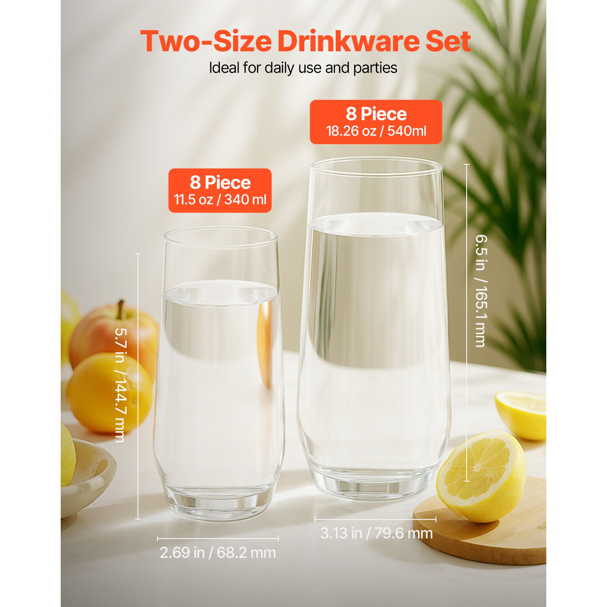 Drinking Glasses Set, 16-Piece - Wine Beer Mixed Drinks review and price