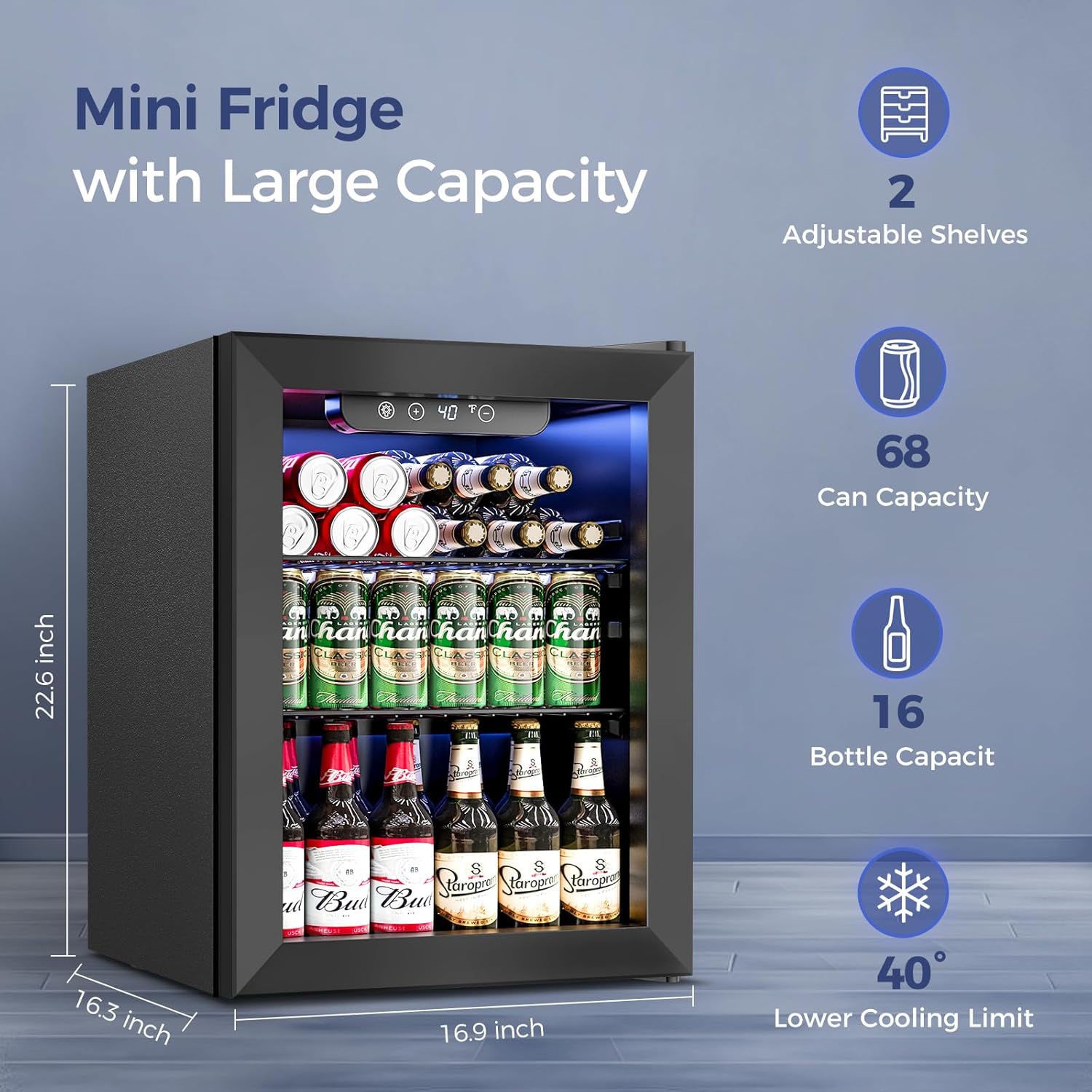 1.7 Cu.Ft Beverage Refrigerato - Wine Beer Fridge Small review and price